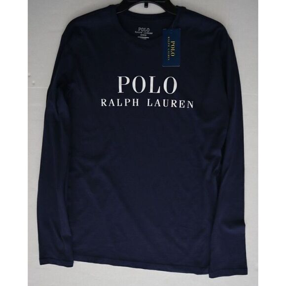 Polo Ralph Lauren PL91RL Men's Sz M Blue Logo Graphic Crew-Neck L/S Lounge Shirt - Picture 5 of 6